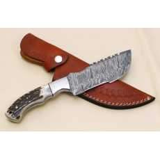 Unique Handmade Sambar Stag Antlers Hunting Tracker Knife Damascus Kitchenware