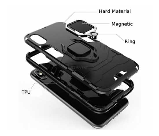 Etui IPHONE X / XS (5,8) ARMOR RING czarne