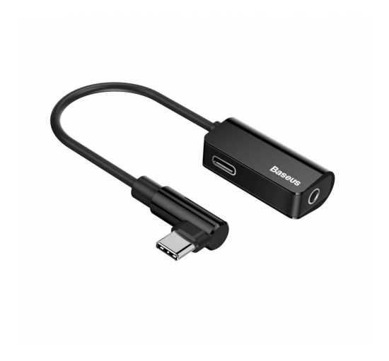 Adapter Audio Baseus L45 USB-C do Mini Jack 3.5mm i USB-C (czarny)