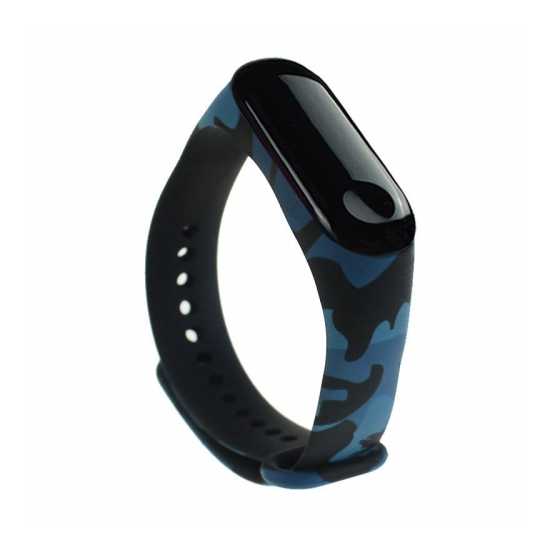 Opaska pasek do Xiaomi Mi Band 4 / Mi Band 3 Camouflage (niebieski)