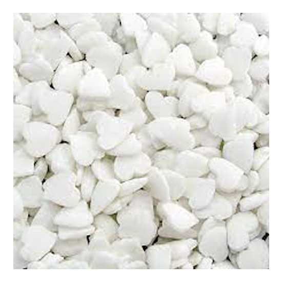 Edible White Heart shape cake sprinkles for sale in 4 sizes product by...