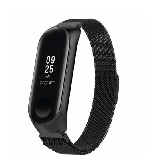 Bransoleta Xiaomi Mi Band 3/4, M3, M4 magnetyczna pasek opaska (srebrna)