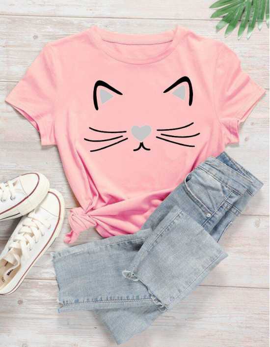 SUMMER COLLECTION cat printed shirt for women soft trendy comfortable